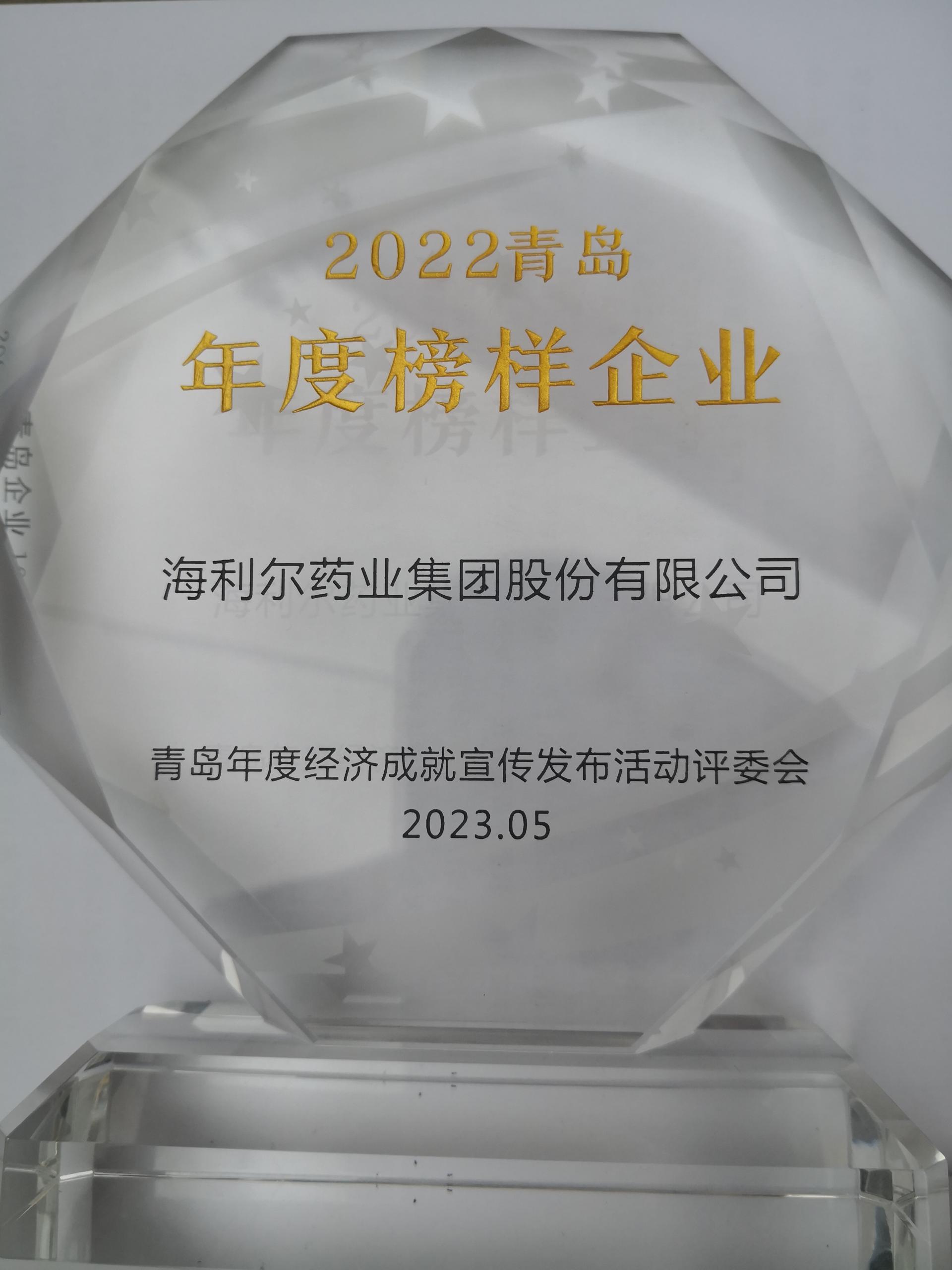 祝賀！集團獲評2022青島年度榜樣企業